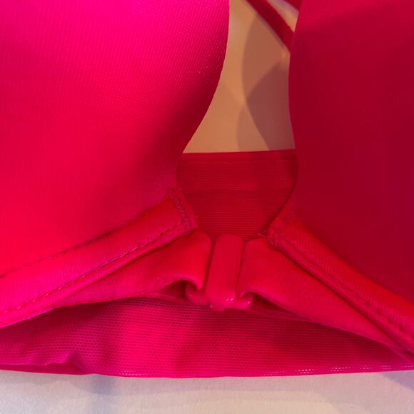 Victoria's Secret Bra Womens 32C Pink Very Sexy Push Up Bra Front Close Bright - Picture 3 of 8